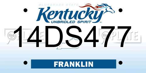 14DS477 Kentucky License Plate