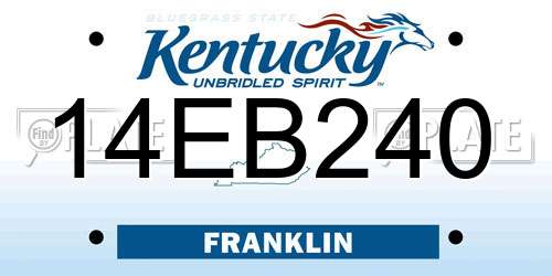14EB240 Kentucky License Plate