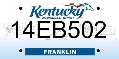 14EB502 Kentucky License Plate