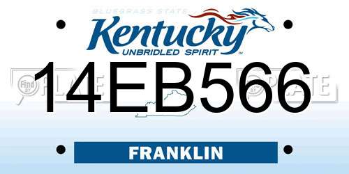14EB566 Kentucky License Plate