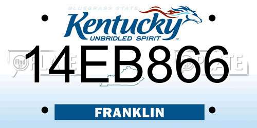 14EB866 Kentucky License Plate