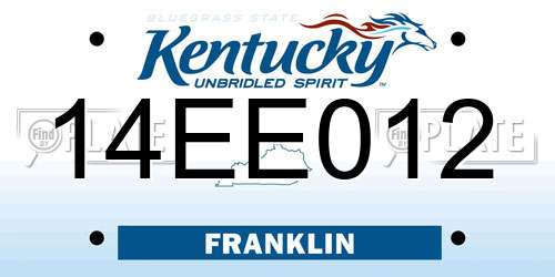14EE012 Kentucky License Plate