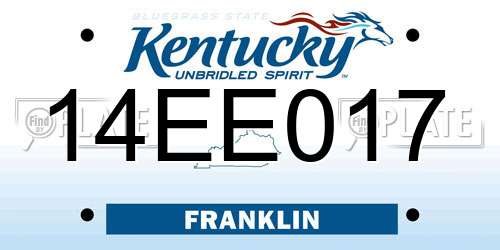 14EE017 Kentucky License Plate
