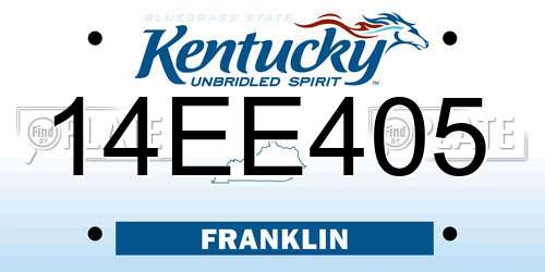 14EE405 Kentucky License Plate