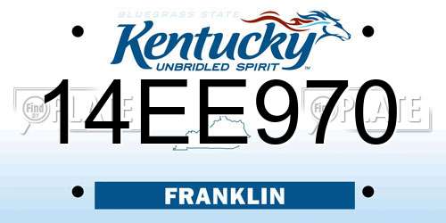 14EE970 Kentucky License Plate