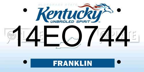 14EO744 Kentucky License Plate
