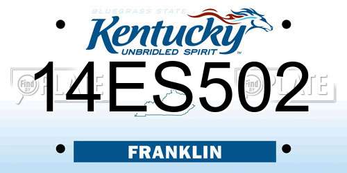 14ES502 Kentucky License Plate