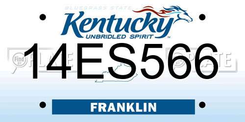 14ES566 Kentucky License Plate