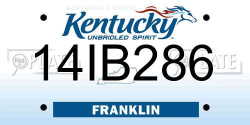 14IB286 Kentucky License Plate