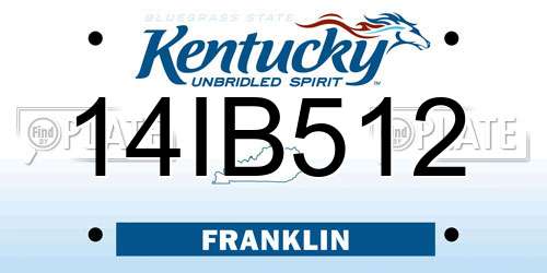 14IB512 Kentucky License Plate