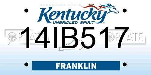 14IB517 Kentucky License Plate