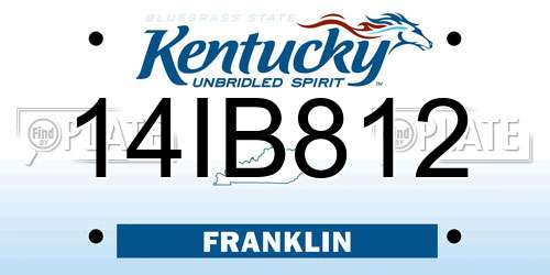 14IB812 Kentucky License Plate