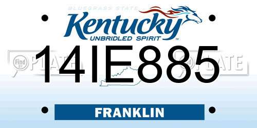 14IE885 Kentucky License Plate
