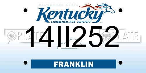 14II252 Kentucky License Plate