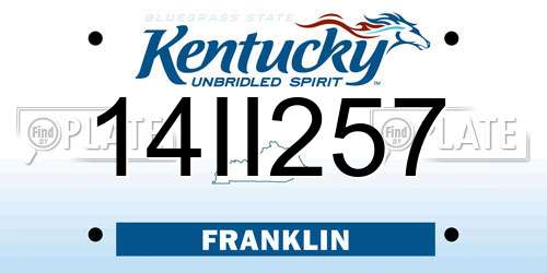 14II257 Kentucky License Plate