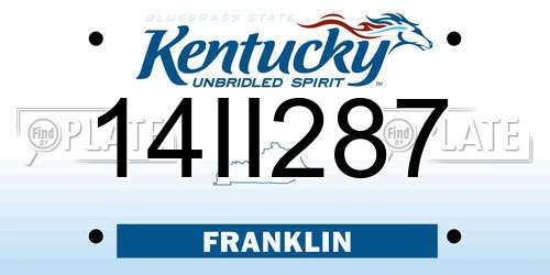 14II287 Kentucky License Plate