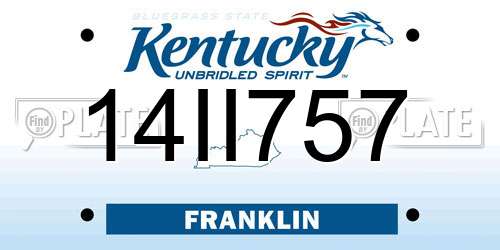 14II757 Kentucky License Plate