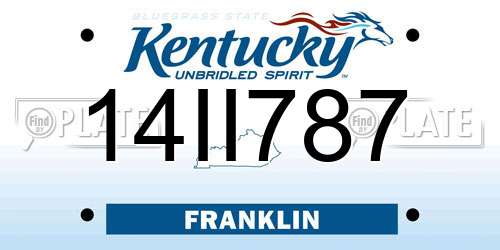 14II787 Kentucky License Plate