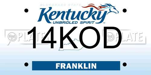 14KOD Kentucky License Plate