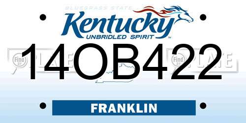 14OB422 Kentucky License Plate
