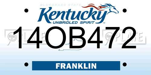 14OB472 Kentucky License Plate