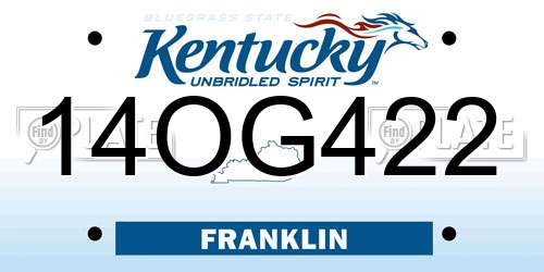 14OG422 Kentucky License Plate