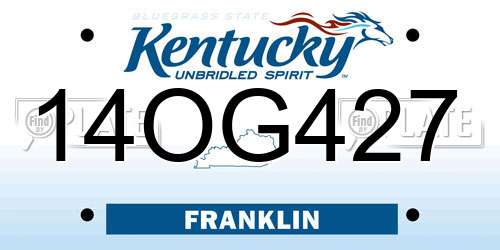 14OG427 Kentucky License Plate
