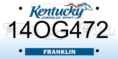 14OG472 Kentucky License Plate
