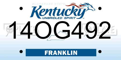 14OG492 Kentucky License Plate