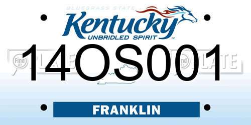 14OS001 Kentucky License Plate