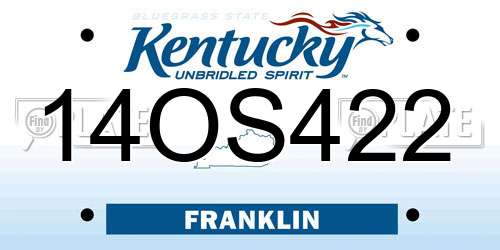 14OS422 Kentucky License Plate