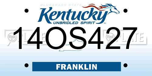 14OS427 Kentucky License Plate