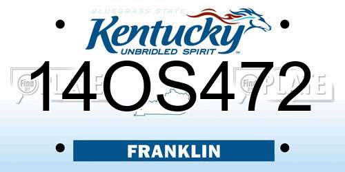 14OS472 Kentucky License Plate