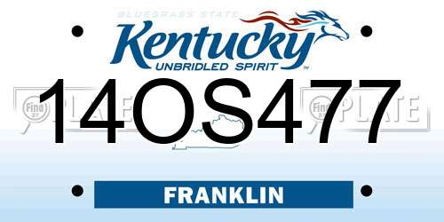 14OS477 Kentucky License Plate