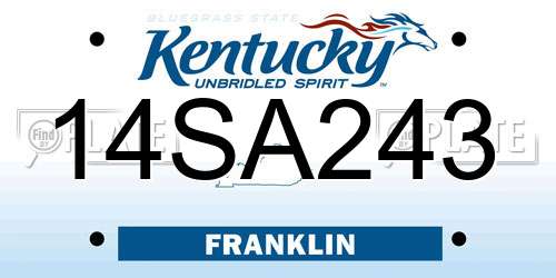 14SA243 Kentucky License Plate