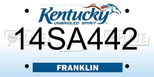 14SA442 Kentucky License Plate