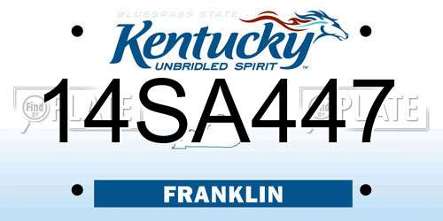 14SA447 Kentucky License Plate