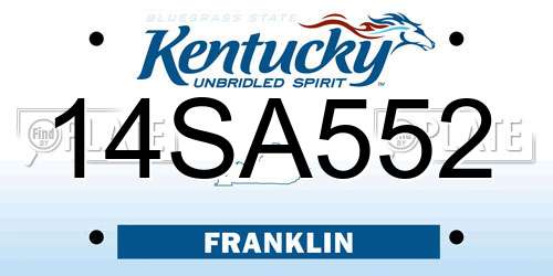14SA552 Kentucky License Plate