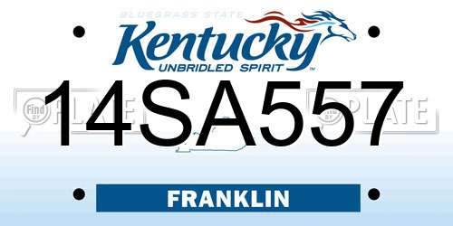 14SA557 Kentucky License Plate