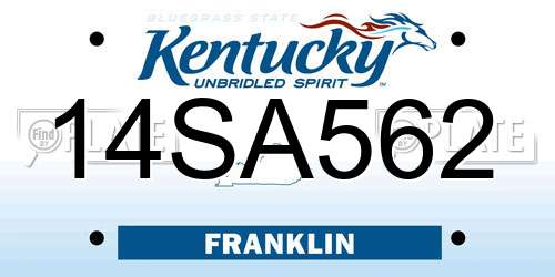 14SA562 Kentucky License Plate