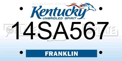 14SA567 Kentucky License Plate