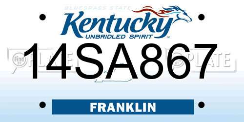 14SA867 Kentucky License Plate