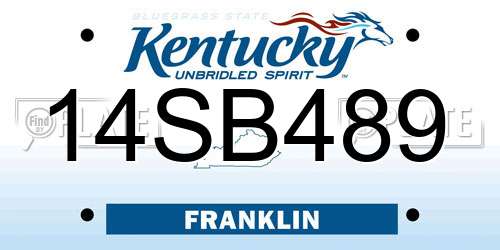 14SB489 Kentucky License Plate