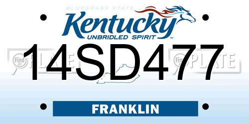 14SD477 Kentucky License Plate