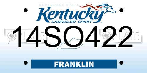 14SO422 Kentucky License Plate