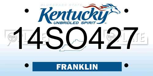 14SO427 Kentucky License Plate