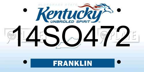 14SO472 Kentucky License Plate