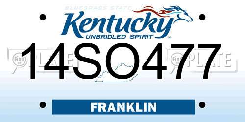 14SO477 Kentucky License Plate