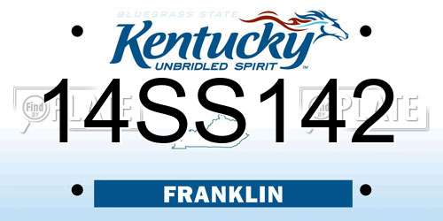 14SS142 Kentucky License Plate