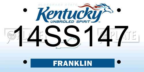 14SS147 Kentucky License Plate
